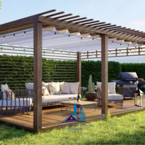 مظلات خشب طبيعي عالي الجودة في الدمام خشب الساج (Teak)