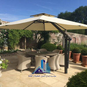 مظلات حدائق قماش فاخر الدمام اختيار مادة الهيكل